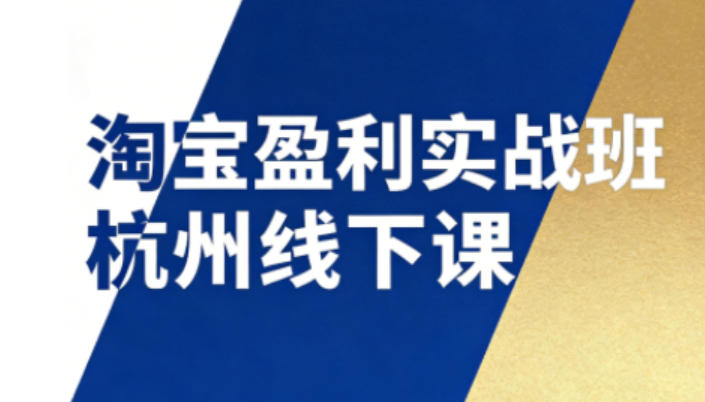 淘宝盈利实战班杭州线下课12月26-28日(音频+字幕)，帮你掌握SOP流程+12门核心技术-快名资源网