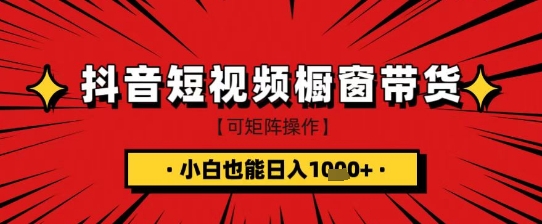 抖音短视频食品橱窗带货，小白轻松上手日入1k+【揭秘】-快名资源网