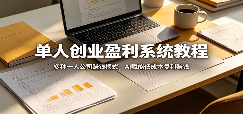 单人创业盈利系统教程：多种一人公司赚钱模式，AI赋能低成本复利赚钱-快名资源网
