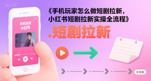 手机玩家怎么做短剧拉新，小红书短剧拉新实操全流程-快名资源网