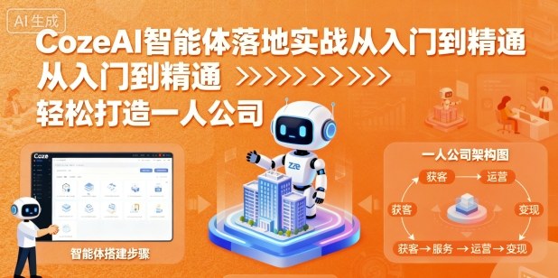 CozeAI智能体落地实战从入门到精通，轻松打造一人公司-青虫资源网