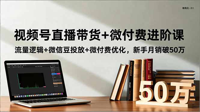 视频号直播带货+微付费进阶课：流量逻辑+微信豆投放+微付费优化，新手月销破50万-青虫资源网