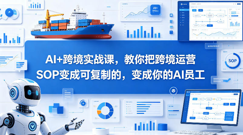 AI+跨境实战课，教你把跨境运营S0变成可复制的，变成你的AI员工-快名资源网
