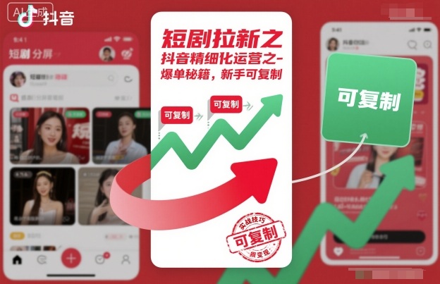 短剧拉新之抖音精细化运营之爆单秘籍，新手可复制-快名资源网