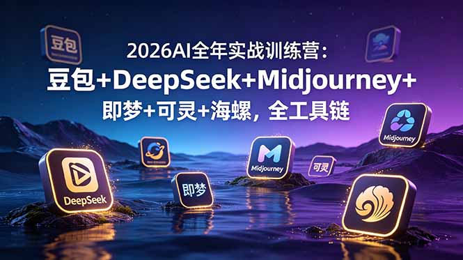 2026AI全年实战训练营：豆包+DeepSeek+Midjourney+即梦+可灵+海螺，全工具链-青虫资源网