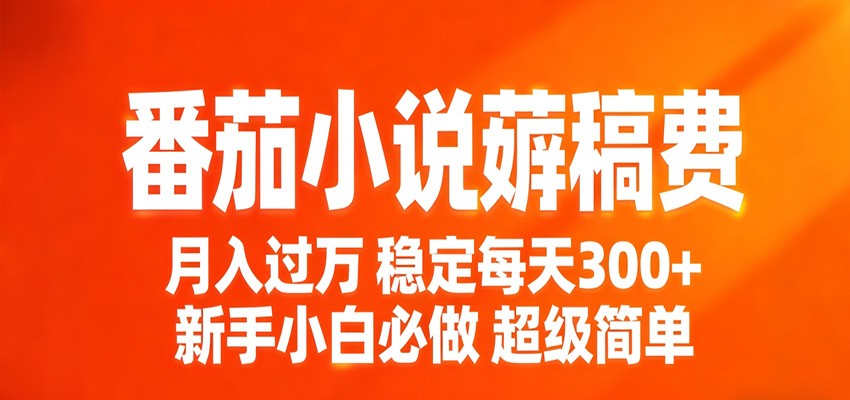 番茄小说赚稿费稳定300+每天，实操落地两年，新手小白必做，超级简单！-快名资源网