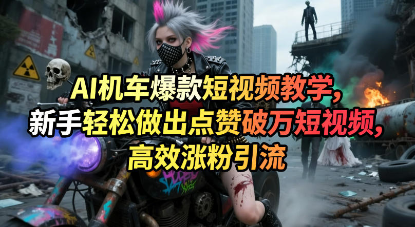 AI机车爆款短视频教学，新手轻松做出点赞破万短视频，高效涨粉引流-快名资源网