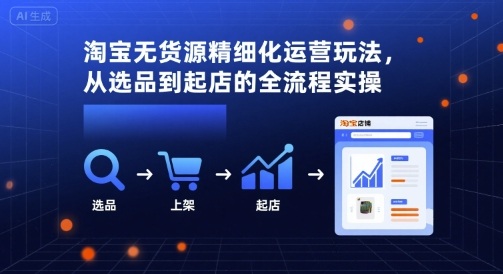 淘宝无货源精细化运营玩法，从选品到起店的全流程实操-快名资源网