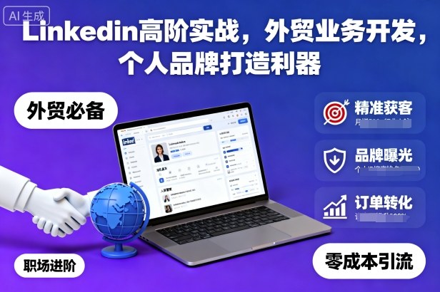 Linkedin高阶实战，外贸业务开发，个人品牌打造利器-快名资源网