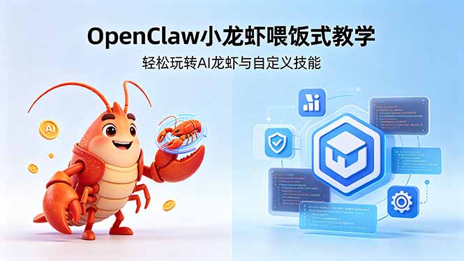 不用懂技术！OpenClaw小龙虾喂饭式教学，轻松玩转AI龙虾与自定义技能-快名资源网