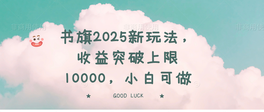 书旗2025新玩法，收益突破上限10000，小白可做-快名资源网