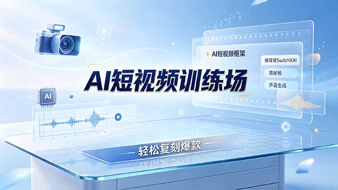 老陈AI短视频训练场：AI短视频框架+换背景SwitchXAI+首尾帧+声音生成，轻松复刻爆款-青虫资源网
