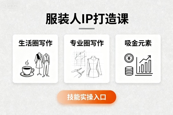 服装人IP打造课，文案创富+生活圈写作+专业圈写作+服装人专属+吸金元素+技能实操-青虫资源网