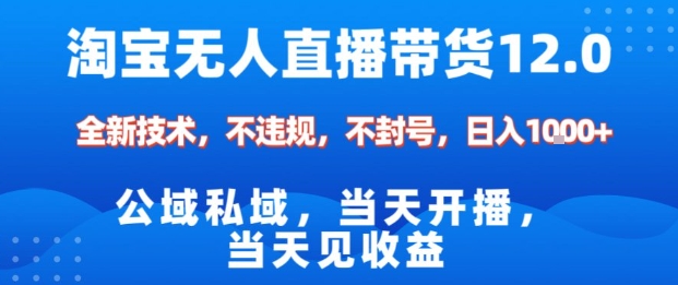 淘宝无人直播12.0，公域私域技术，不封号，不违规布局双十一流量风口，日入1k(独家技术)【揭秘】-快名资源网
