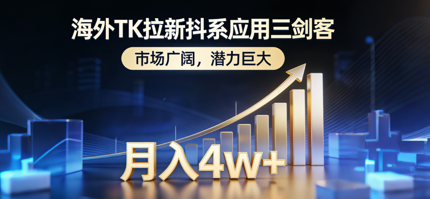 海外TK拉新抖系应用三剑客，市场广阔，潜力巨大，月入1w+-快名资源网