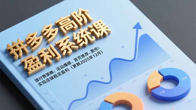 拼多多高阶盈利系统课，强付费策略、活动爆破、首页推荐，实现店铺稳定盈利(更新12月-快名资源网