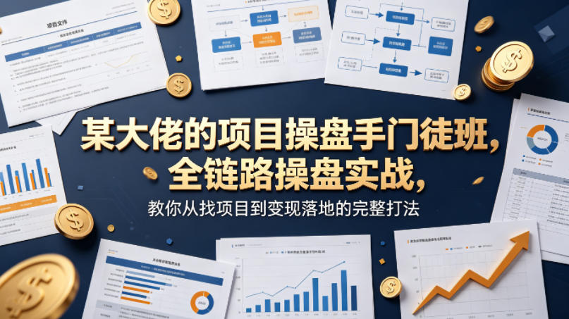某大佬的项目操盘手门徒班，全链路操盘实战，教你从找项目到变现落地的完整打法-快名资源网