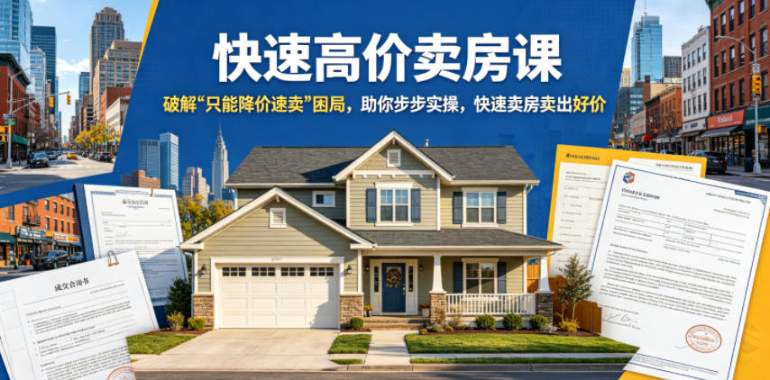 快速高价卖房课，破解“只能降价速卖”困局，助你步步实操，快速卖房卖出好价(更新2026)-快名资源网