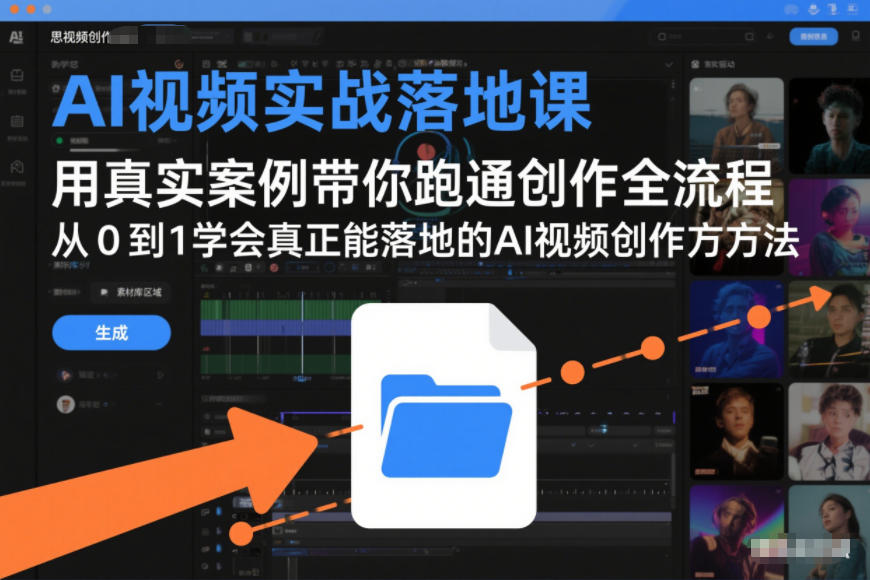 AI视频实战落地课，用真实案例带你跑通创作全流程，从0到1学会真正能落地的AI视频创作方法-青虫资源网