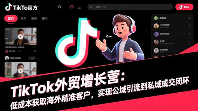 TikTok外贸增长营：低成本获取海外精准客户，实现公域引流到私域成交闭环-快名资源网