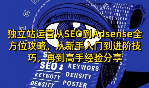 独立站运营从SEO到Adsense全方位攻略，从新手入门到进阶技巧，再到高手经验分享-快名资源网