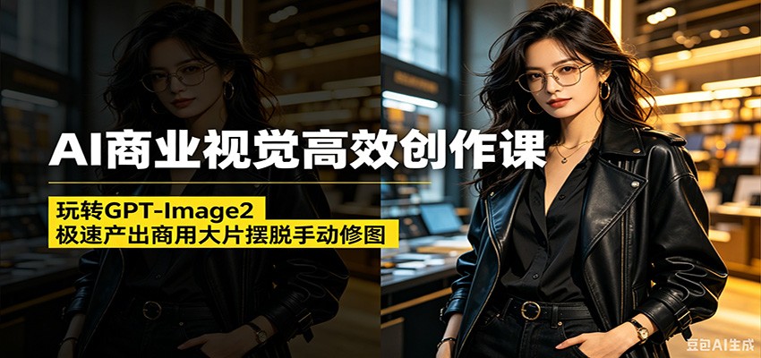 AI商业视觉高效创作课：玩转GPT-Image2，极速产出商用大片摆脱手动修图(更新)-快名资源网