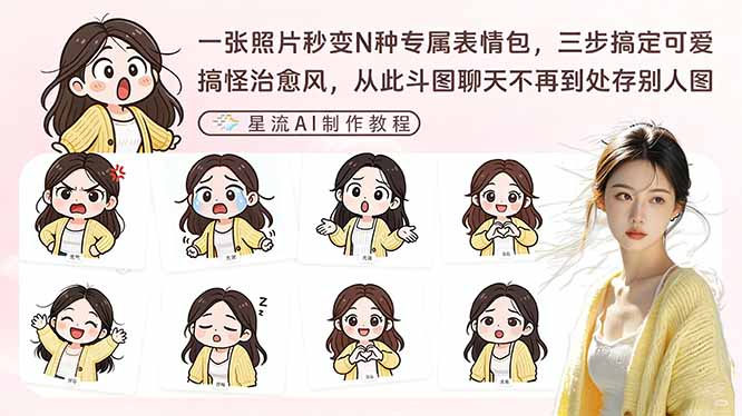 一张照片秒变N种专属表情包，三步搞定可爱搞怪治愈风，从此斗图聊天不再到处存别人图-快名资源网