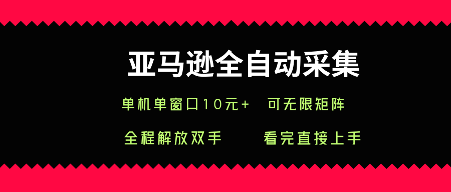 亚马逊全自动采集，单机单窗口一天10+，可无限矩阵去做【揭秘】-青虫资源网