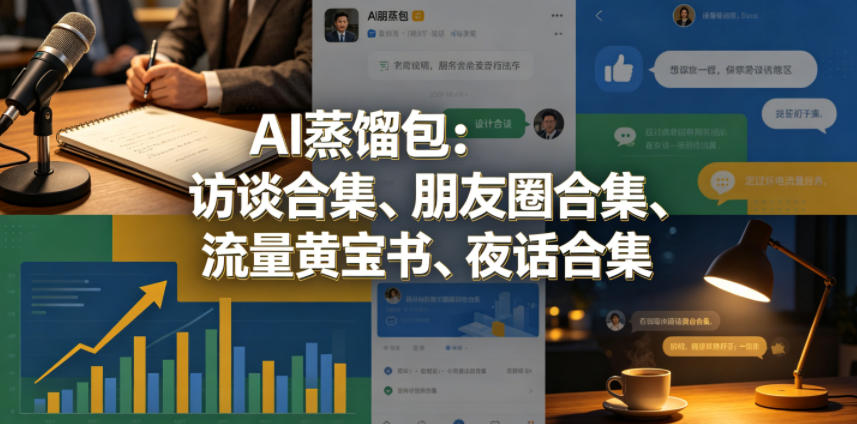 AI蒸馏包：访谈合集、朋友圈合集、流量黄宝书、夜话合集【文档】-快名资源网