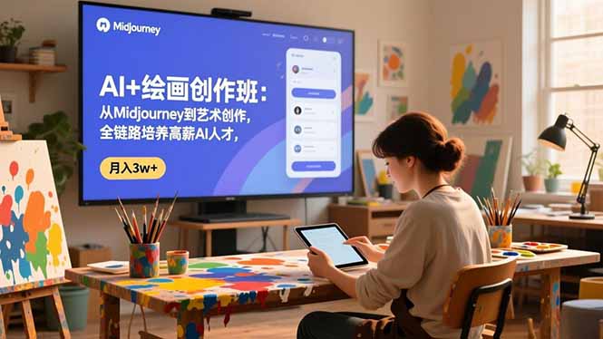 AI+绘画创作班：从Midjourney到艺术创作，全链路培养高薪AI人才，月入3w+-快名资源网