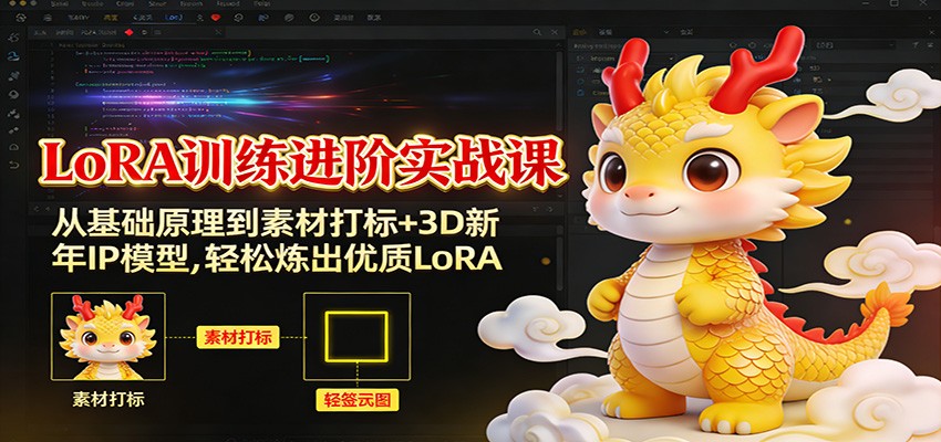 LoRA训练进阶实战课：从基础原理到素材打标+3D新年IP模型，轻松炼出优质LoRA-快名资源网