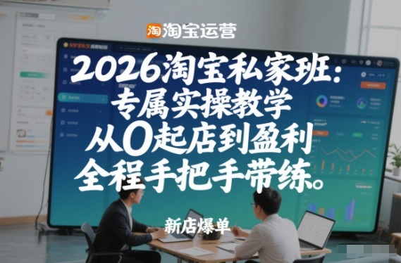 2026淘宝私家班：专属实操教学，从0起店到盈利，全程手把手带练-快名资源网