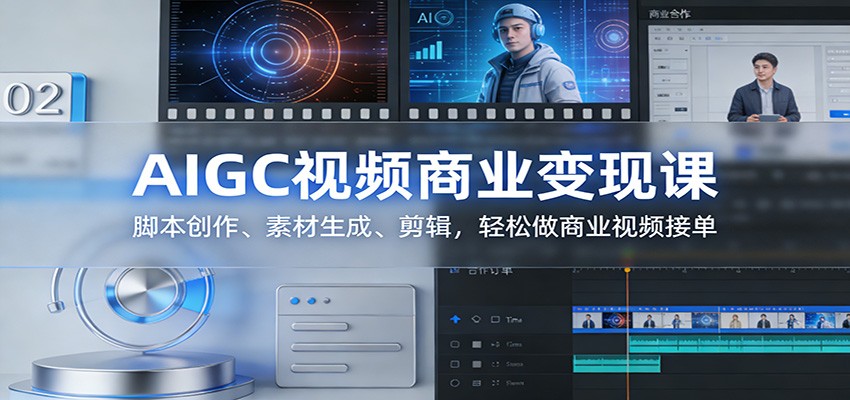 AIGC视频商业变现课：脚本创作、素材生成、剪辑，轻松做商业视频接单-快名资源网