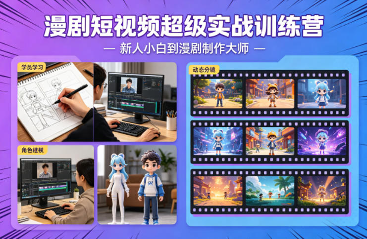 漫剧短视频超级实战训练营，新人小白到漫剧制作大师-快名资源网