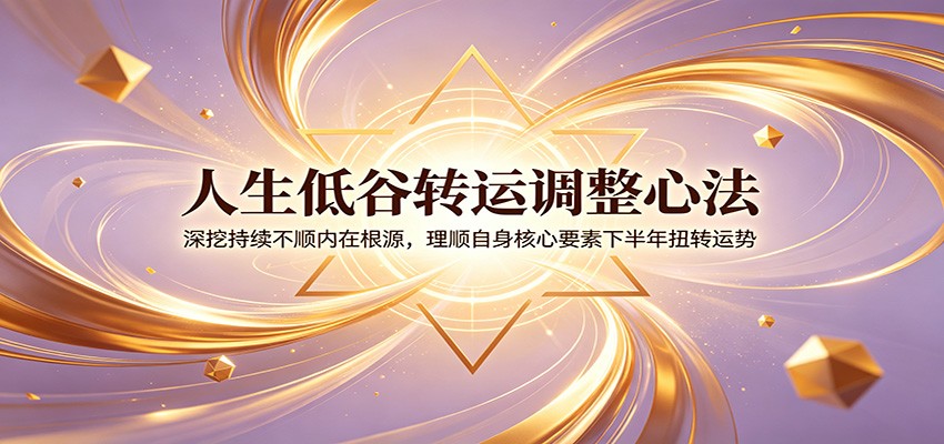 人生低谷转运调整心法：深挖持续不顺内在根源，理顺自身核心要素下半年扭转运势-青虫资源网