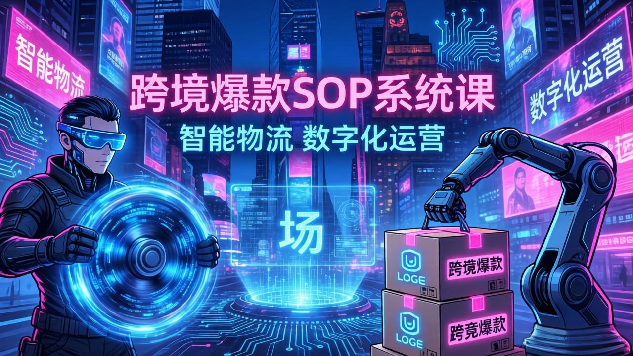 跨境爆款SOP系统课，“内容飞轮+精准投放+AI自动化”为核心，拆解“人×货×场”黄金公式-快名资源网