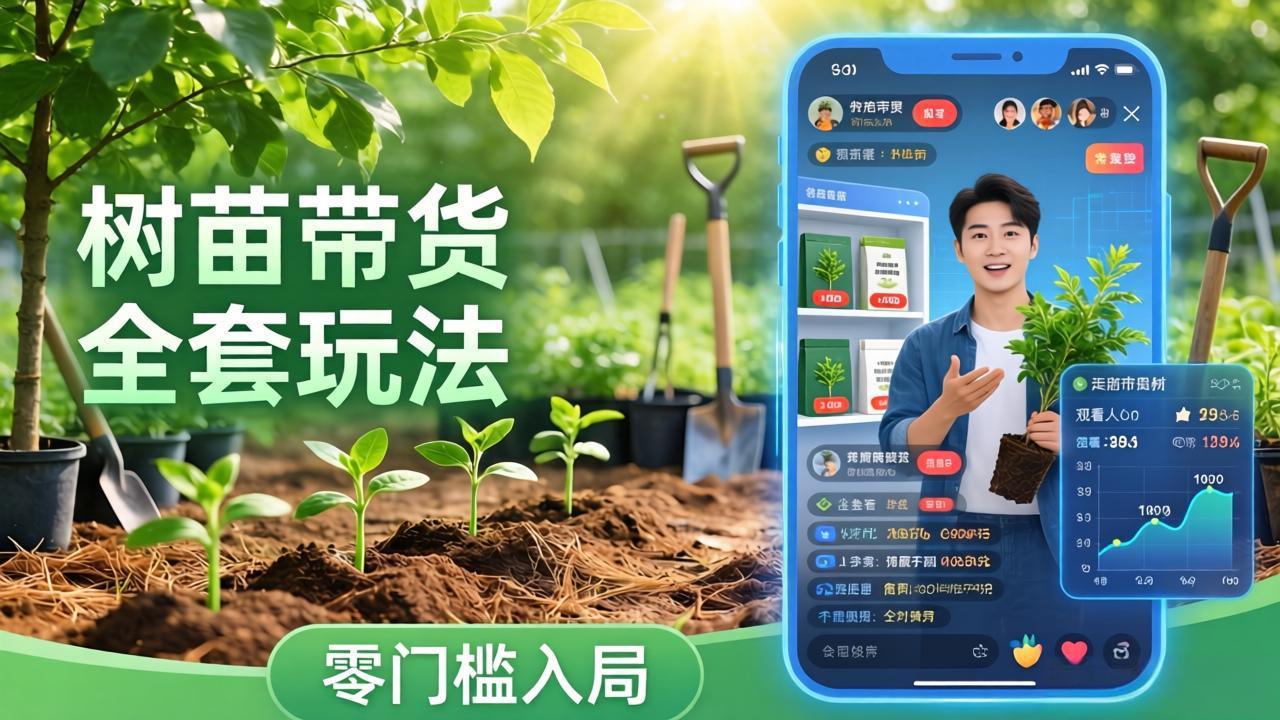 视频号AI树苗带货全套玩法：零门槛入局，掌握豆包、千问等AI工具制作树苗视频的全套流程-快名资源网