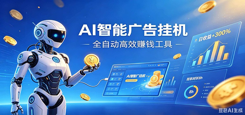 AI智能广告挂机，小白轻松上手，在家自动赚收益-青虫资源网