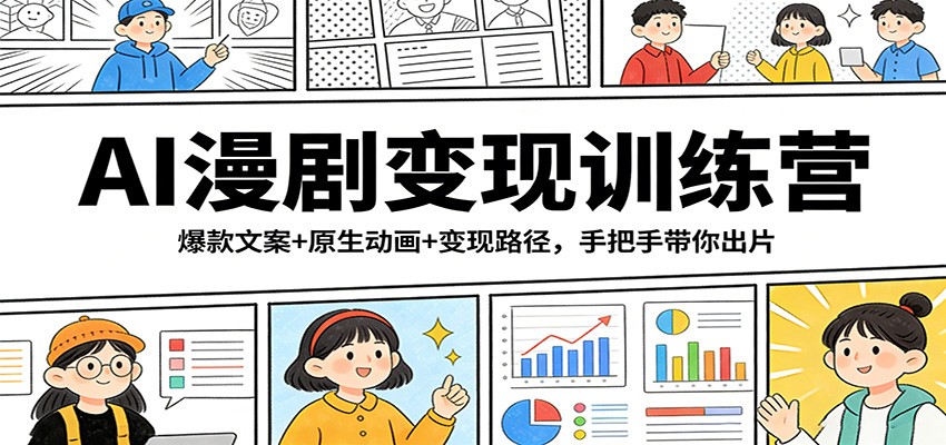 AI漫剧变现训练营：爆款文案+原生动画+变现路径，手把手带你出片-快名资源网