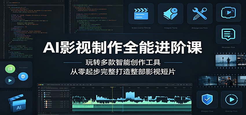 AI影视制作全能进阶课：玩转多款智能创作工具，从零起步完整打造整部影视短片-快名资源网