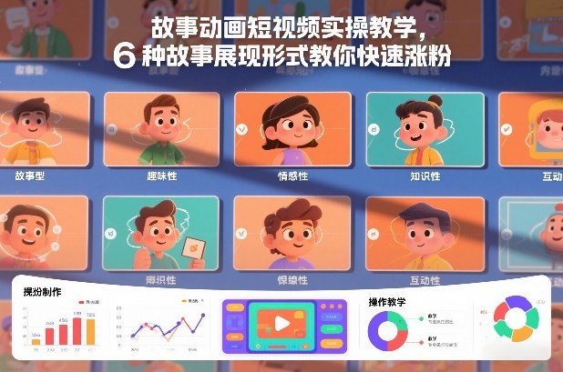 故事动画短视频实操教学，6种故事展现形式教你快速涨粉-快名资源网