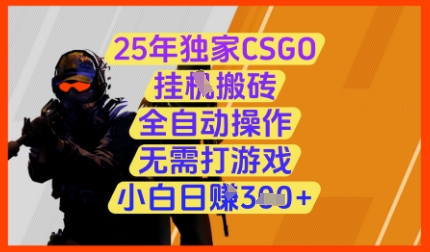 25年独家CSGO挂G搬砖，全自动操作，无需打游戏，小白日入3张+【揭秘】-快名资源网