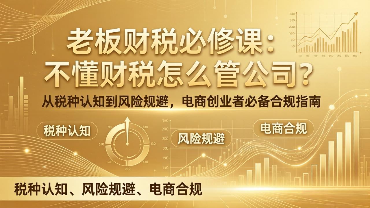 老板财税必修课：不懂财税怎么管公司？从税种认知到风险规避，电商创业者必备合规指南-快名资源网