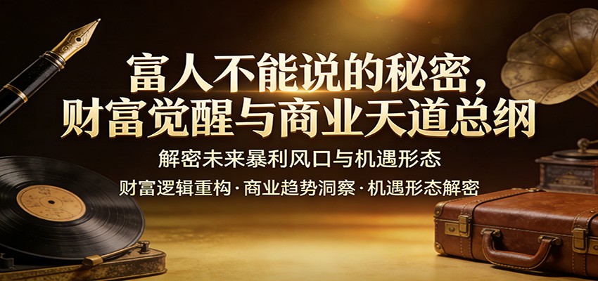 富人不能说的秘密，财富觉醒与商业天道总纲，解密未来暴利风口与机遇形态-快名资源网