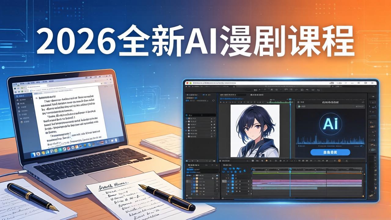 2026全新AI漫剧课程：覆盖创作全链路，教你写作分镜剪辑配音一站式打造漫剧作品-快名资源网