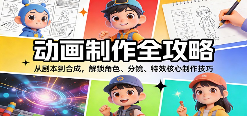 动画制作全攻略：从剧本到合成，解锁角色、分镜、特效核心制作技巧-快名资源网