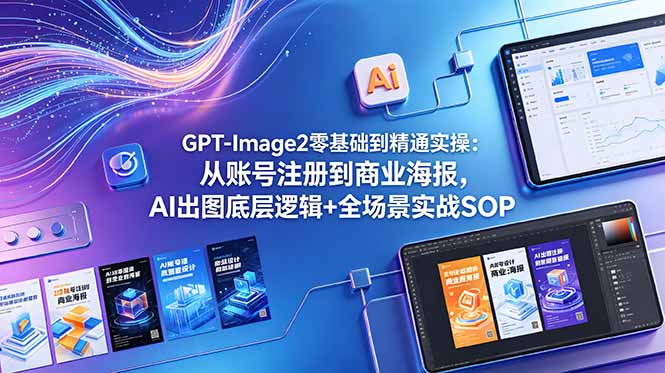 GPT-Image2零基础到精通实操：从账号注册到商业海报，AI出图底层逻辑+全场景实战SOP-快名资源网