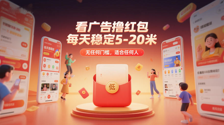看广告撸红包，每天稳定5-20米，无任何门槛，适合任何人-快名资源网