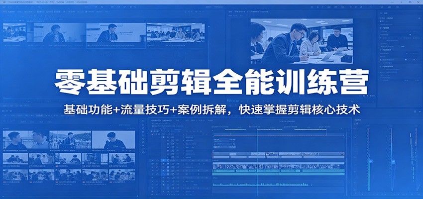 零基础剪辑全能训练营：基础功能+流量技巧+案例拆解，快速掌握剪辑核心技术-快名资源网