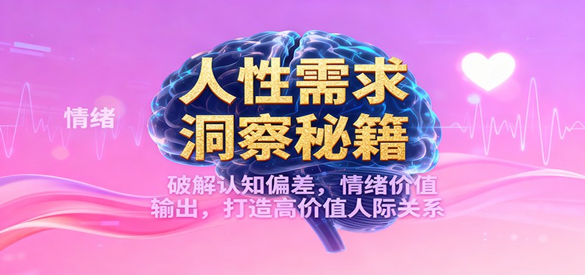 人性需求洞察秘籍，破解认知偏差，情绪价值输出，打造高价值人际关系-快名资源网